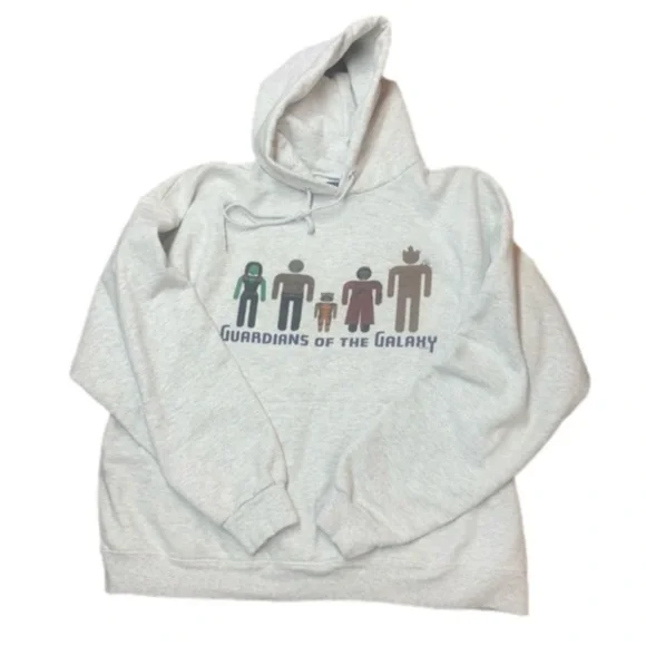 Guardians of the Galaxy Hoodie Sweatshirt Hanes Pockets Gray Size L - Picture 2 of 6